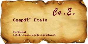 Csapó Etele névjegykártya